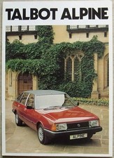 TALBOT Alpine LS, GL, GLS & LX Car Sales Brochure Sept 1981 Ref C9614/1/150