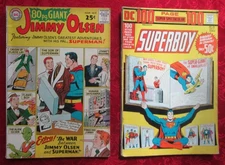 80 Page Giant #2 Jimmy Olsen (DC, 1964) and Superboy 100 page #DC-21 (DC, 1973).