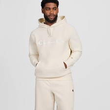 Champion Adult Sizing Iconic Embroidered Hoodie - Light Off-White L