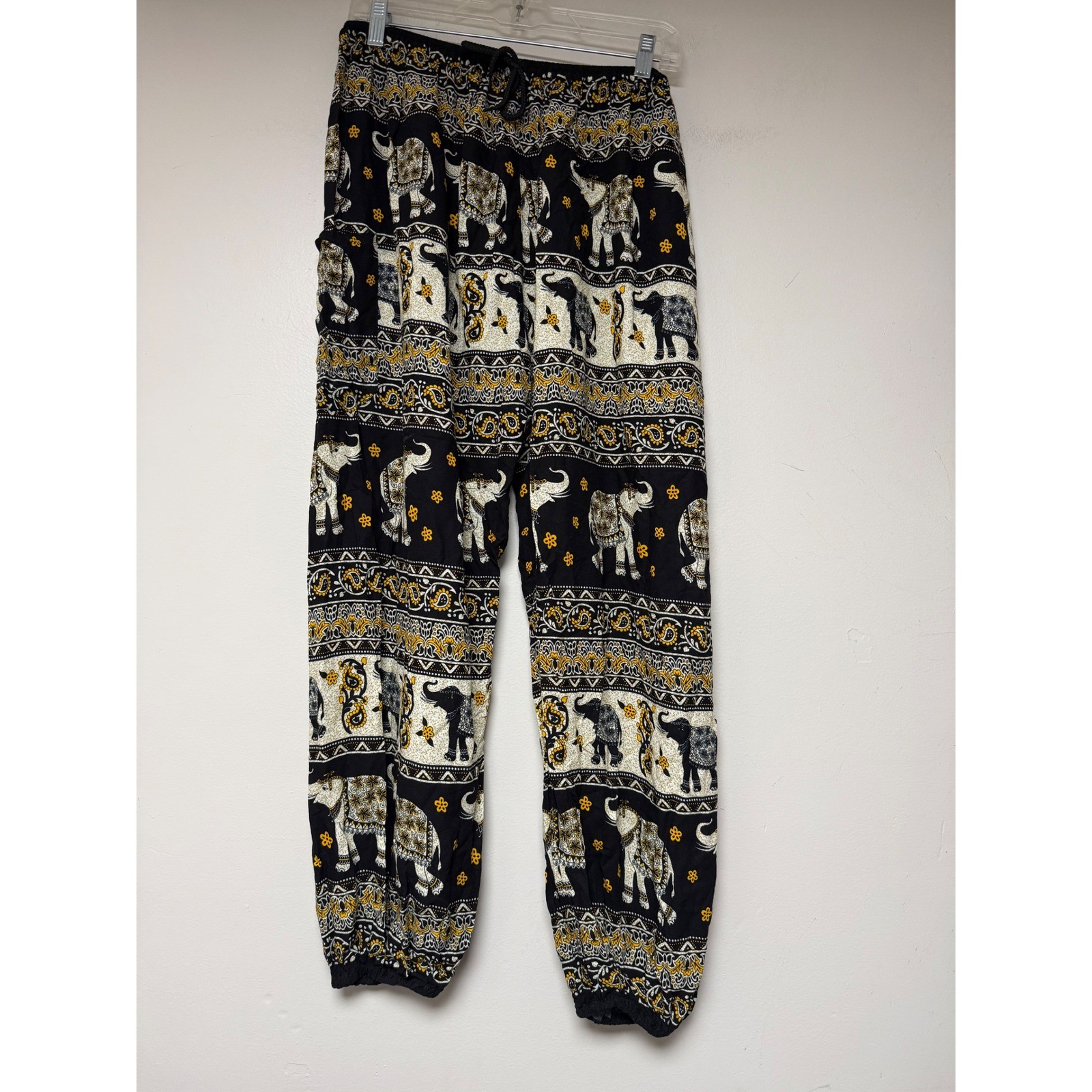 Earthbound Trading Co Elephant Print Rayon Harem Pants Boho Festival XL