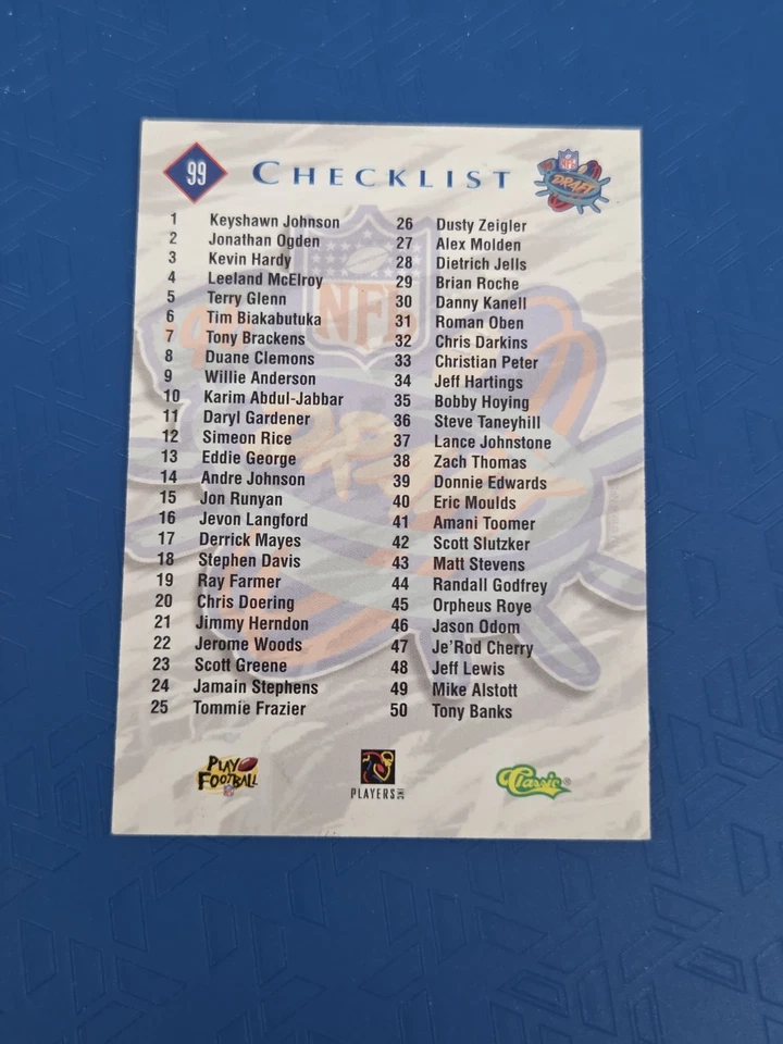 1996 Classic NFL Rookies #99 Keyshawn Johnson New York Jets FOOTBALL Card 4H - Image 2 of 2