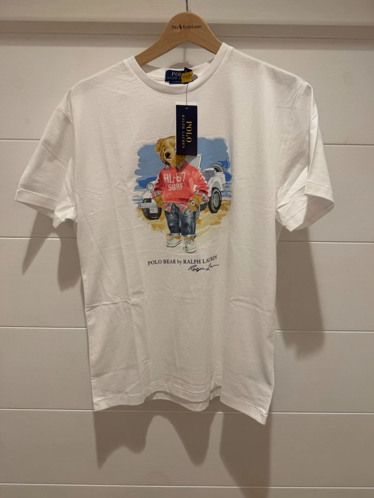 Polo Ralph Lauren Big & Tall White RL-67 SURF JEEP BEAR Crewneck T Shirt