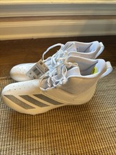 New Adidas Adizero Chaos Lineman Football Cleats Men's 9 White Silver IG2033