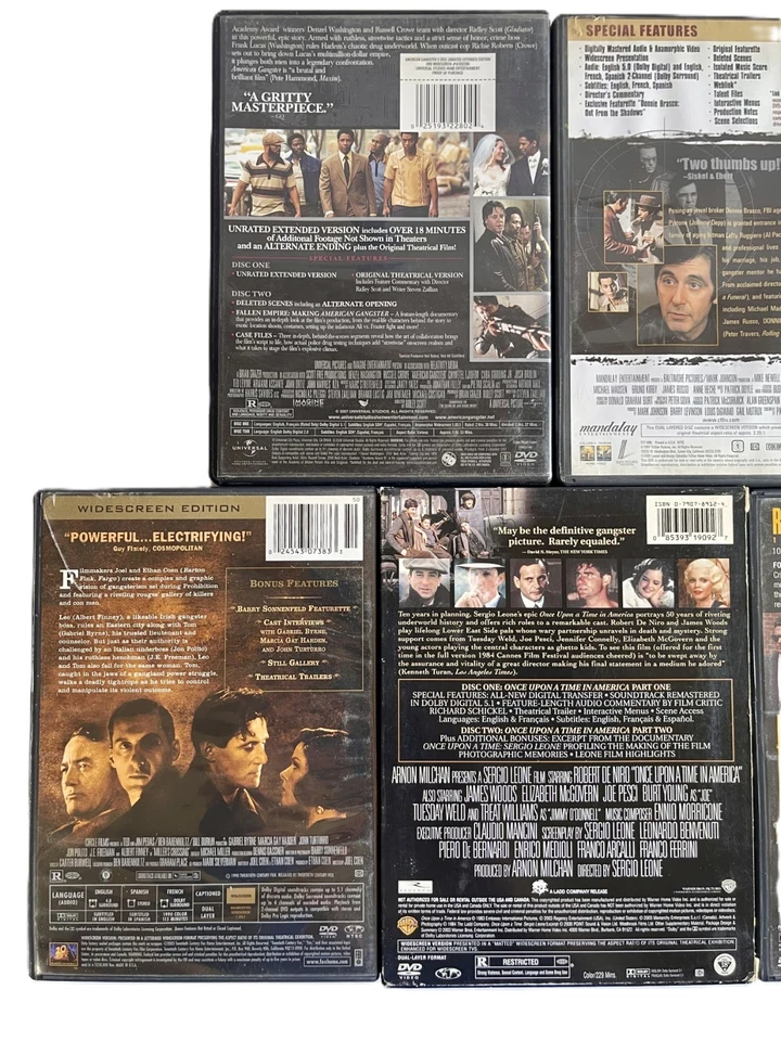 DVD Lot of 7 Mafia Gangster Movies GOODFELLAS Dogs BRASCO Millers 11 Disks Total - Imagem 3 de 4