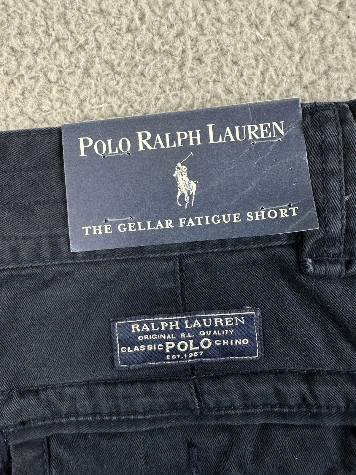 VTG Polo Ralph Lauren Gellar Fatigue Cargo Shorts Mens 30 Aviator Navy Blue NEW