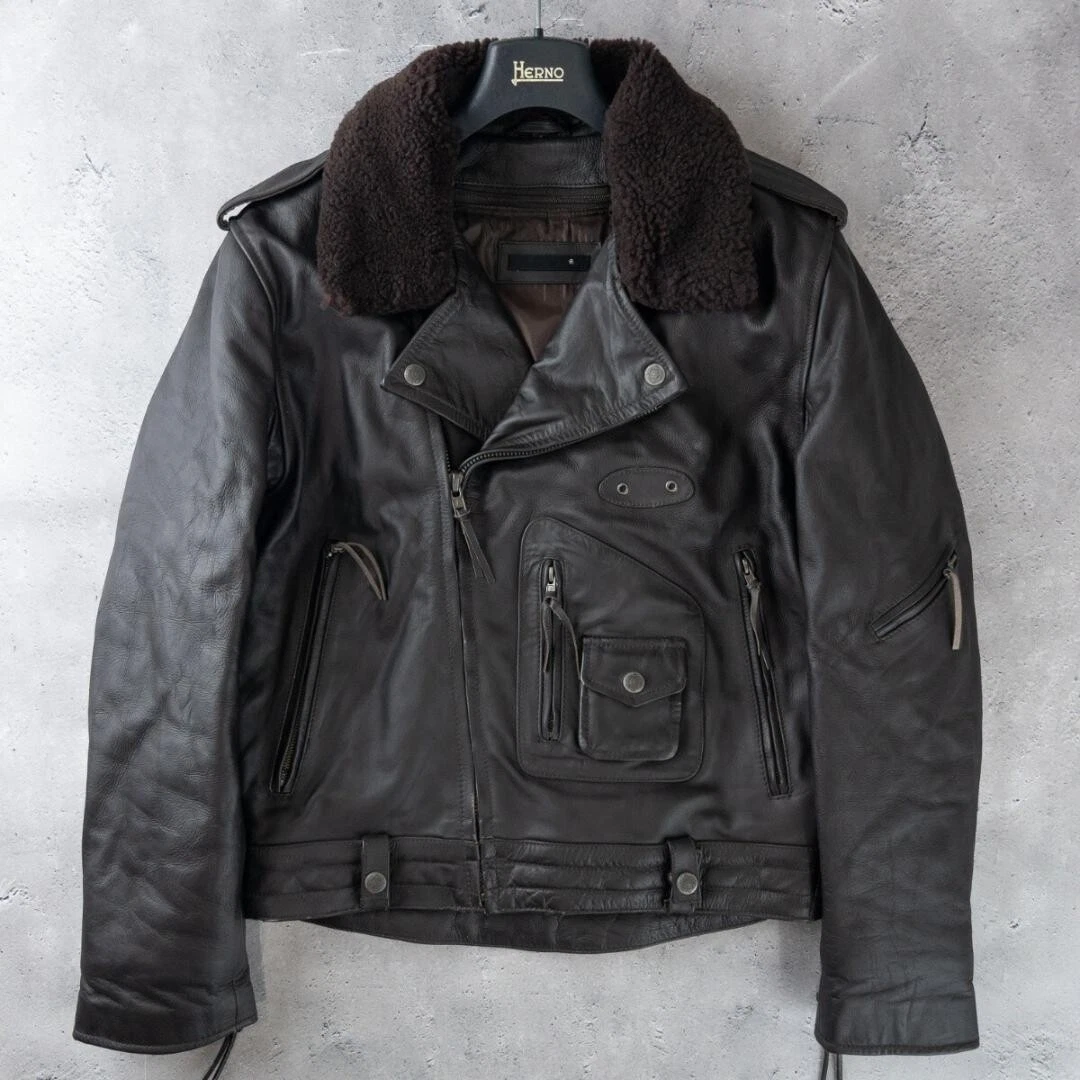 Liugoo Leathers Double Riders Jacket Brown XL Leather Removable Liner image 21
