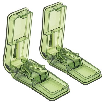 2Pcs Pill Cutter Professional Splitter Sharp Blade Precise Small Large Tablets