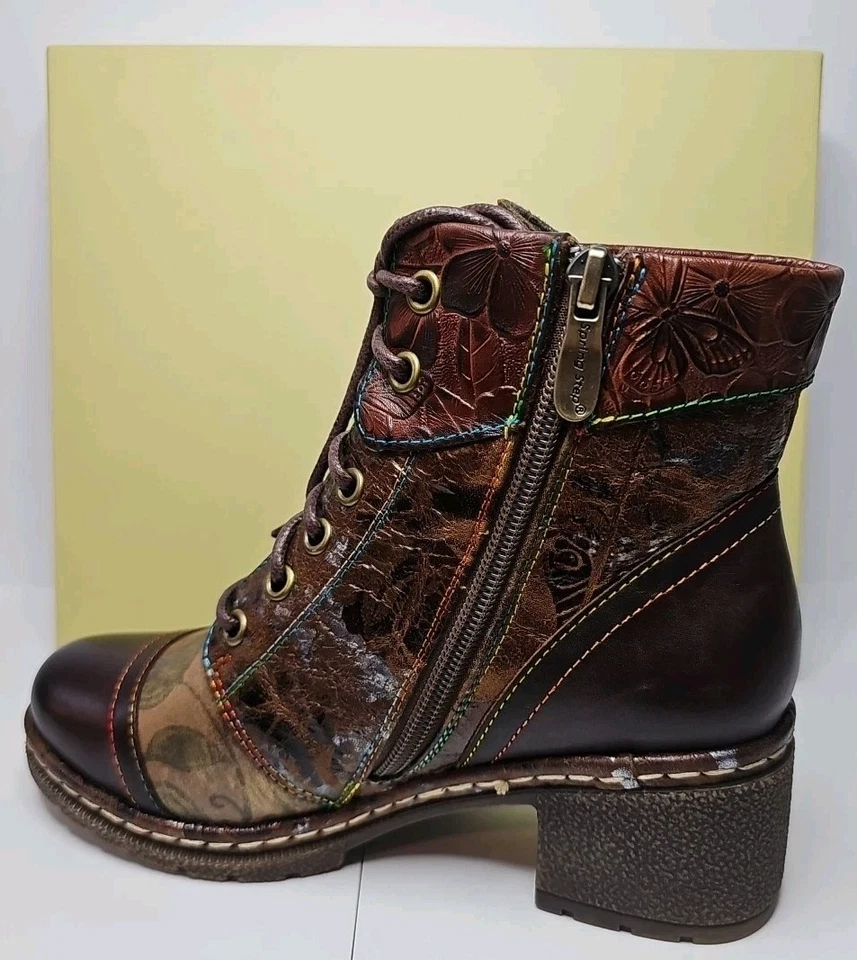 L'Artiste by Spring Step Leather Lace-Up Boots Fallinluv Brown size EU 35 - Image 2 of 4