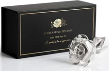 Tin Rose 10th - Solid Pure Everlasting Rose-10th Anniversary Gift 