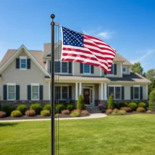 25 FT Heavy Duty Flag Pole - Aerospace Quality Aluminum, Windsafe Kit Included