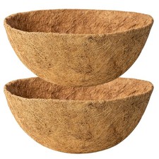 2 Pack 16 Inch Round Replacement Coco Liners for Hanging Basket Natural Cocon...