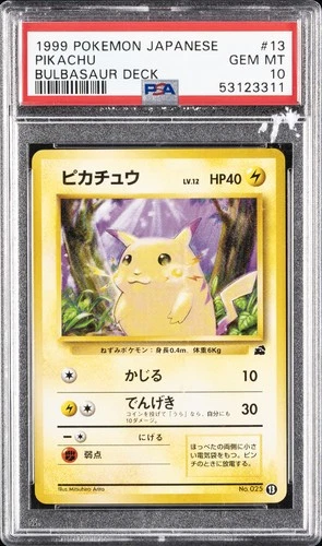 1999 POKEMON JAPANESE BULBASAUR DECK #13 PIKACHU PSA 10
