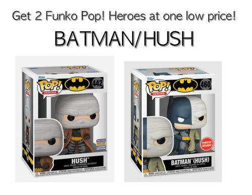 Lot of 2 Funko Pop! Heroes DC Comics - Hush [442] /Batman (Hush) [460]