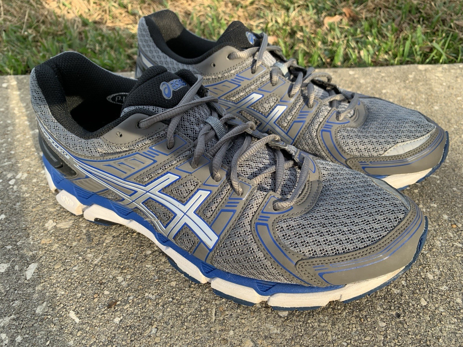 Size 11.5 - Asics Gel Forte T309N Gray Black Blue Running Shoes Men's Sneakers thumbnail 3