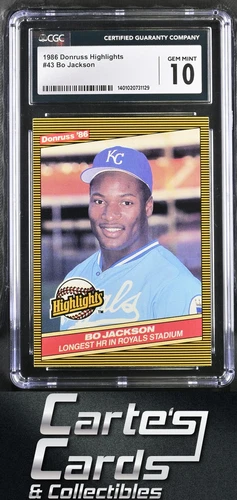 Bo Jackson 1986 Donruss Highlights #43 Kansas City Royals Rookie CGC 10