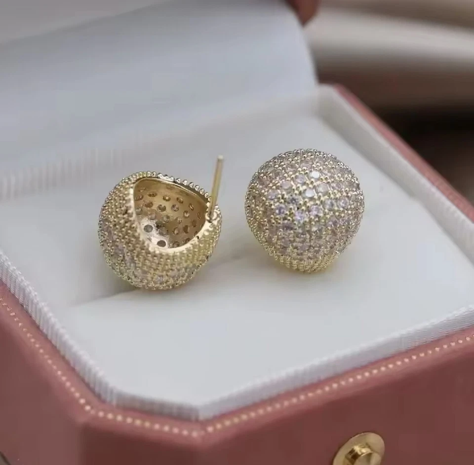 Pendientes gota agua circón lujo DORADO Y PLATA Elegante mujer boda fiesta Foto 4 de 4