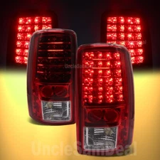 FOR 01-06 YUKON SUBURBAN TAHOE OE STYLE LOOK CLEAR RED LENS LED TAIL LIGHTS PAIR