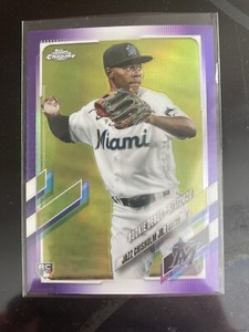 2021 Topps Chrome Update Jazz Chisholm Debut Rookie RC Purple Refractor #USC52