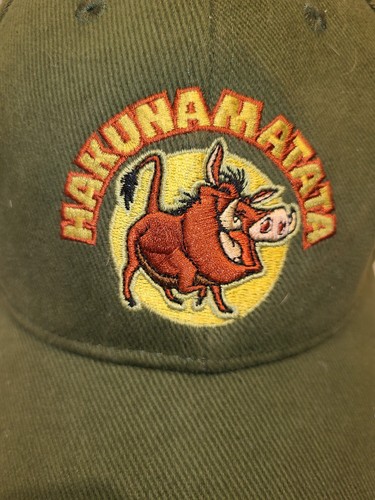 Disney Parks Hakunamatata Pumbaa Green Corduroy Embroidered Adjustable Adult Hat - 第 6/9 張圖片