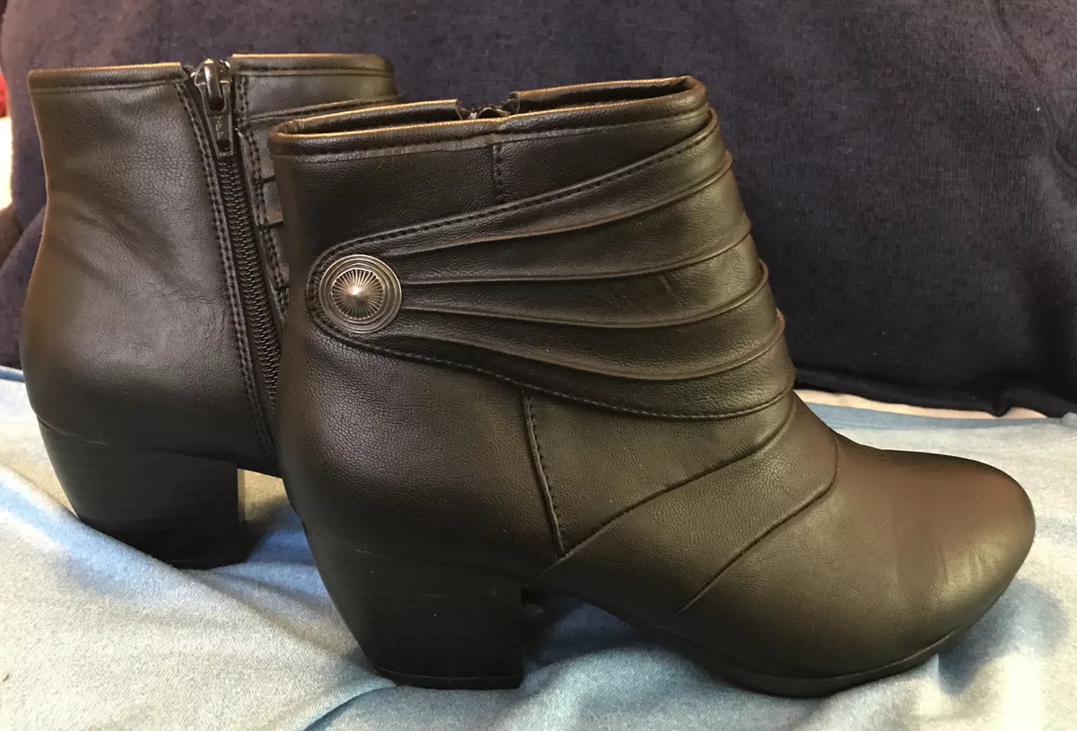 I Love Comfort AMARI Womens Size 6M Black Side Zip Ankle Boots Booties