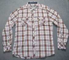 BKE Buckle Pearl Snap Western Shirt Mens Large Plaid Athletic Fit