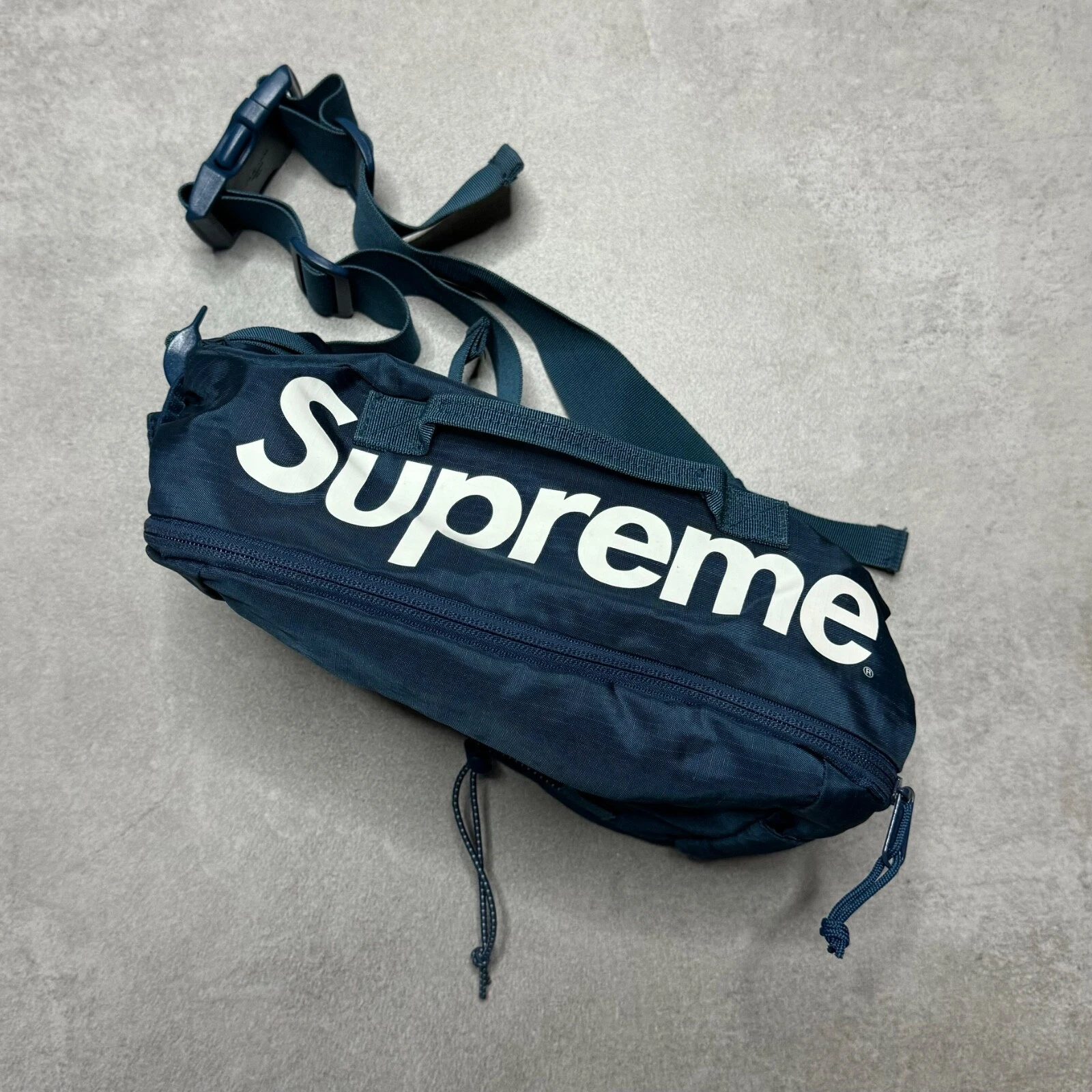 Sac à bandoulière bleu suprême énorme boîte logo taille/sac à bandoulière