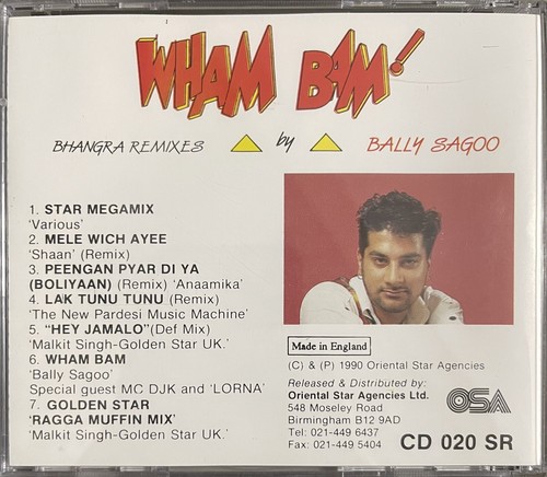 Wham Bam Bhangra Remixes By Bally Sagoo - Bhangra CD - Picture 2 of 2