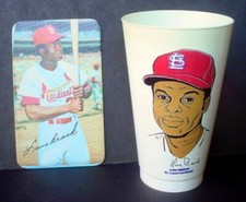 1970s 7-Eleven 7-11 Baseball Lou Brock Slurpee Cup USA Amoco + 1970 Topps Super