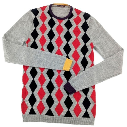 SUPREME Jacquard logo crew neck Size: S Gray x Men black | eBay