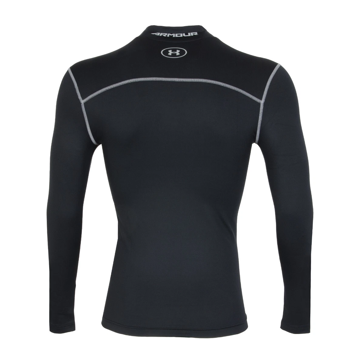 Under Armour Mens ColdGear Compression Mock Top Long Sleeve Black Base  Layer Top