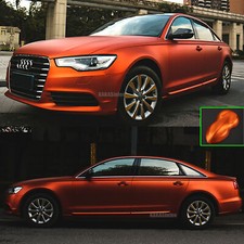 50ft Full Car Wrap Satin Matte Chrome Metal Vinyl Sticker Film Stretch Orange Us