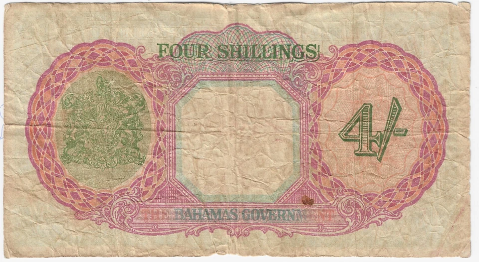 Bahamas 4 Shillings Currency Banknote 1936 P 9e - Image 2 of 2