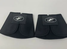 Horse Bell Boots Equine Hoof 1 Pair Black Water Repellant Stain Proof Nylon 