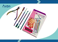 5 Pack Manicure Set with 4 Nail Cuticle Pushers & 1 Nail Nipper Pliers - Rainbow