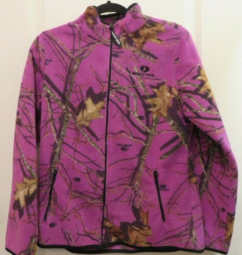 Mossy Oak Women Fleece Pink Camo Zip 