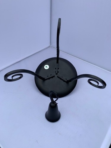 PartyLite Barrington Pillar Candle Holder P7354 Black Wrought Iron w Snuffer Box - Picture 6 of 7
