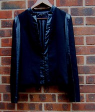 Amy & Ivy Black Jacket With Faux Leather Size M
