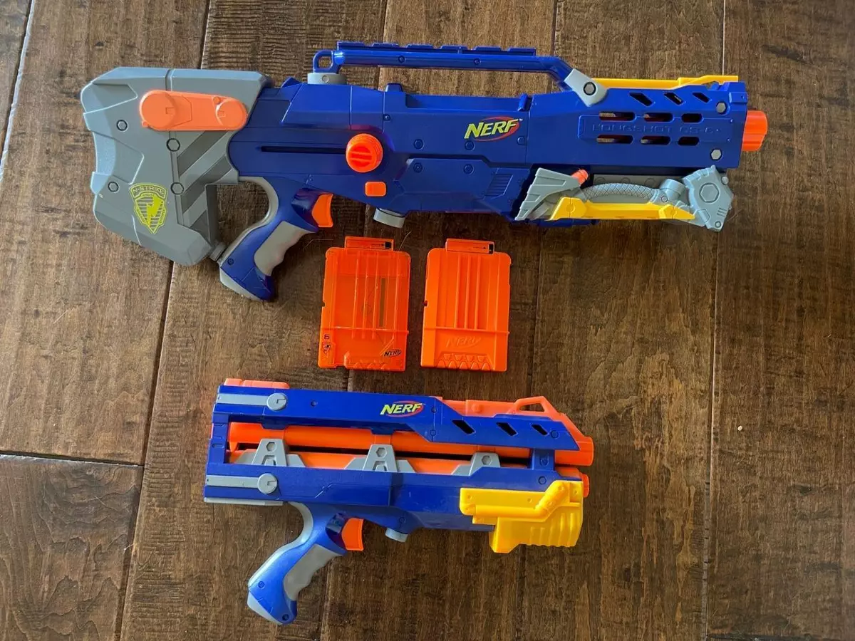 NERF GUN N-STRIKE Longshot CS-6 Sniper Rifle 2 Clips Blue AU21