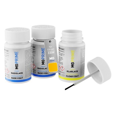 Autolack Lackstift Set für Citroen EBW Jaune Hertz Grund Basis Klarlack je 50ml