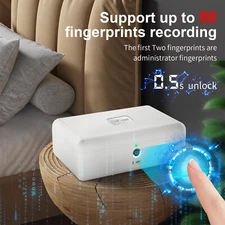 Portable Biometric Fingerprint Storage Box Cash Jewelry Watch Security Lock Safe