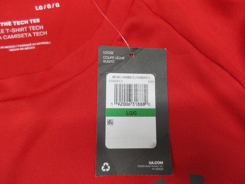 NEW! UNDER ARMOUR TECH TEE RED T-SHIRT Sz LARGE, L - Picture 4 of 5