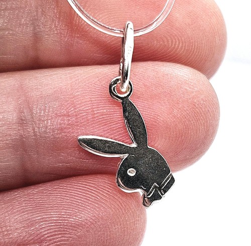 Sterling Silber Mode Anhänger winzig Playboy Play Boy Bunny 925 Schmuck Charm - Bild 11 von 12