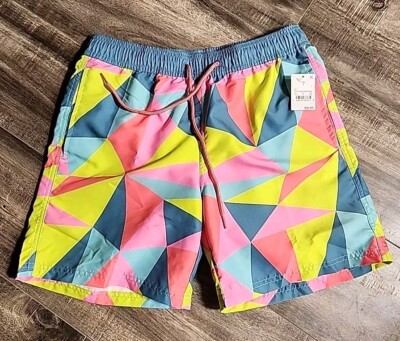 Mens Mad Engine Swim Trunks Size Small Multi Color NWT
