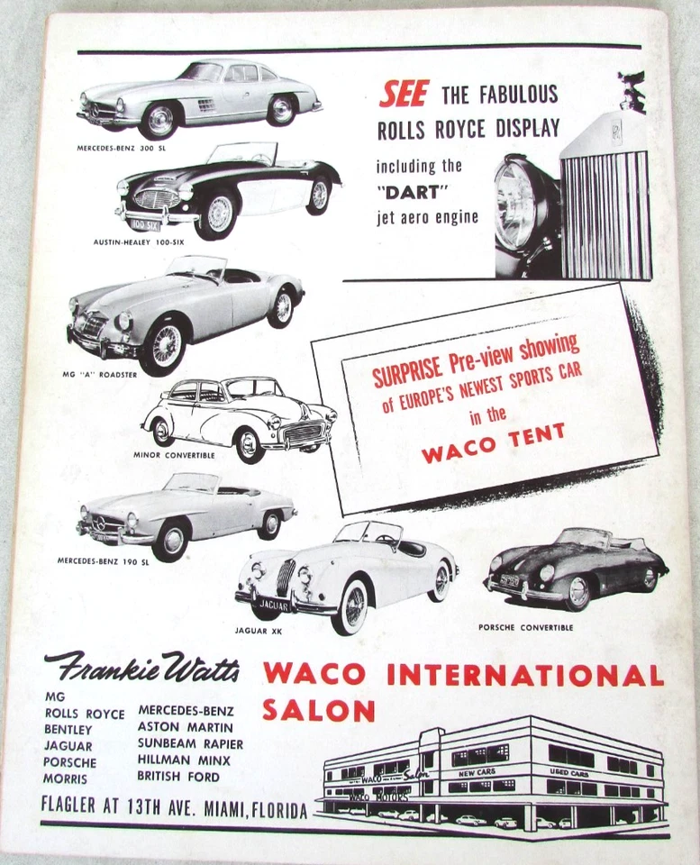 1957 Sebring 12 Hour Sports Car Endurance Race Program Fangio Behra win Maserati - Image 2 of 4