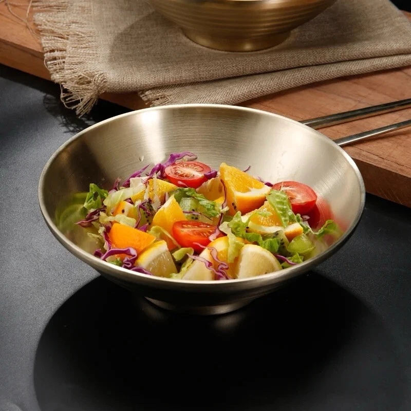 6 types Gold Ramen Noodle Soup Bowl,Double Layer Stainless Steel Bowl - Image 4 of 4