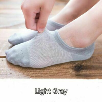 10Pack Men Bamboo Cotton No Show Socks Low Cut Casual Sport Solid Nonslip Summer