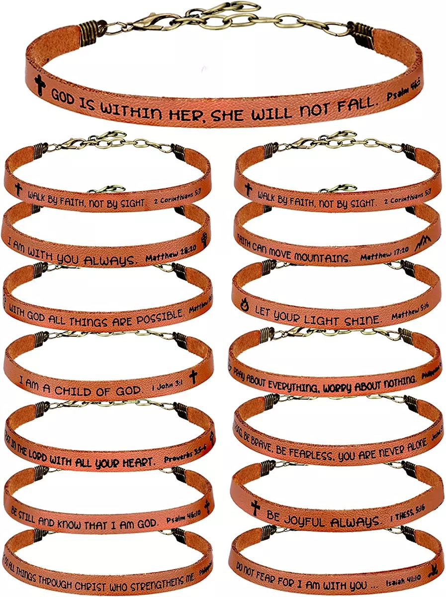 15 Pcs Christian Bracelets for Women Men Christian Gifts for Teen
