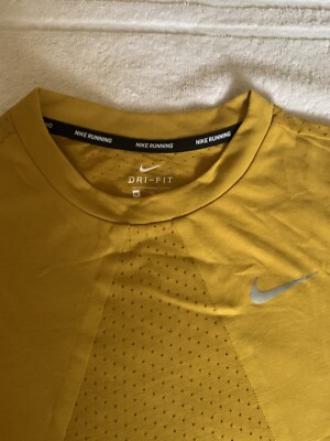 Nike BREATHE Dri-FIT Yellow Tailwind Perforated Running Tank Top XL Women, Rare
