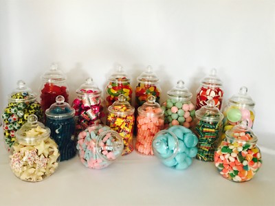 500ml Plastic Victorian Empty Sweet Shop Jars CANDY BUFFET WEDDING CHRISTMAS 500ml Plastic Victorian Empty Sweet Shop Jars CANDY BUFFET WEDDING CHRISTMAS