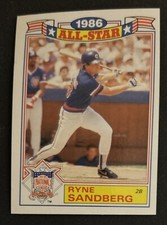 1987 Topps Glossy “1986 All-Star” Ryne Sandberg Baseball Card #3 Cubs 2B VG O/C